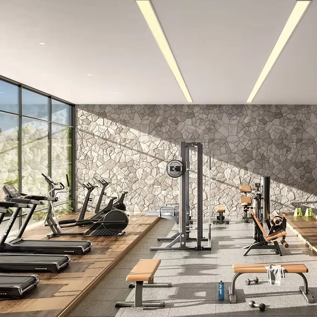 Perspectiva ilustrada do fitness center